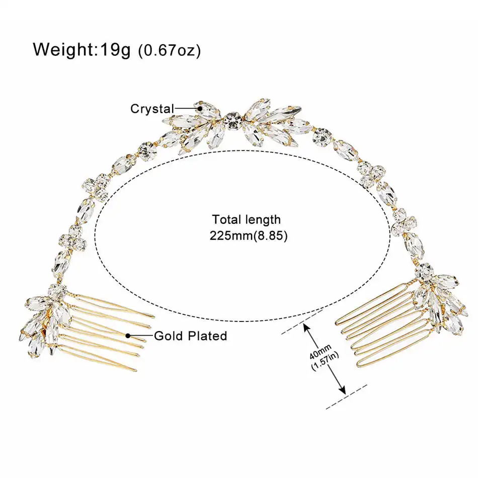 Minlover свадебные украшения для волос ручной работы свадебные аксессуары для волос горный хрусталь серебро/золото цвет свадебные гребни для волос ободок тиара украшения для волос FS256
