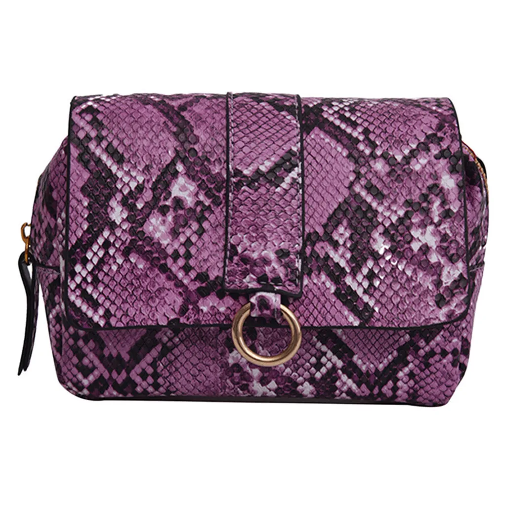 Женская сумка через плечо, поясная сумка с узором змеиной кожи, сумка для спорта на открытом воздухе, нагрудная сумка, сумка для телефона, кошелек, sac banane femme heupta - Цвет: Фиолетовый