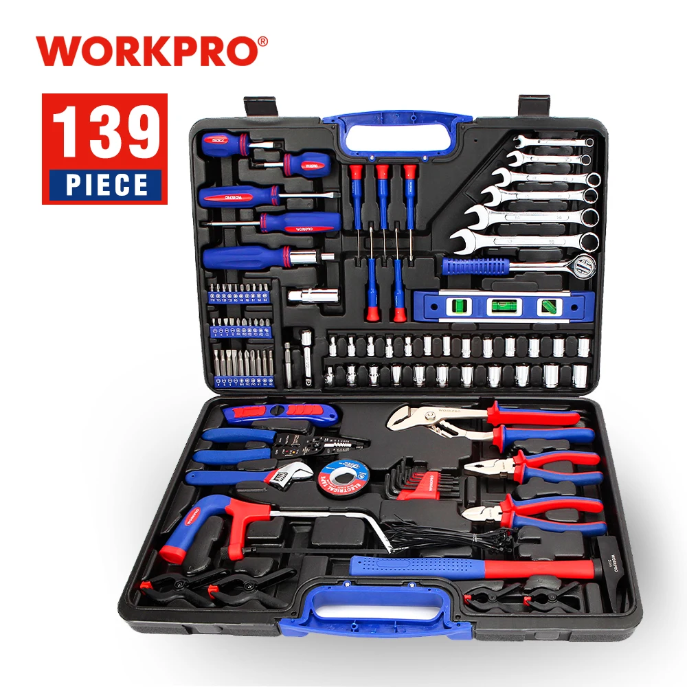 WORKPRO 139PC Home Repair Tool Set Household Tool Kits Screwdriver Set