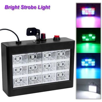 

12 LED Strobe Flash Stage Lights Portable Sound Activated Disco Party Strobe Light For Festival KTV Club Flash Lamp