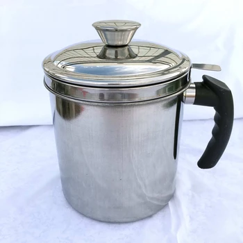 

1.8L Oil Filter Kitchen Cooking Tool Storage Can Grease Strainer Pot Container Practical And Safe Kitchen Supplies