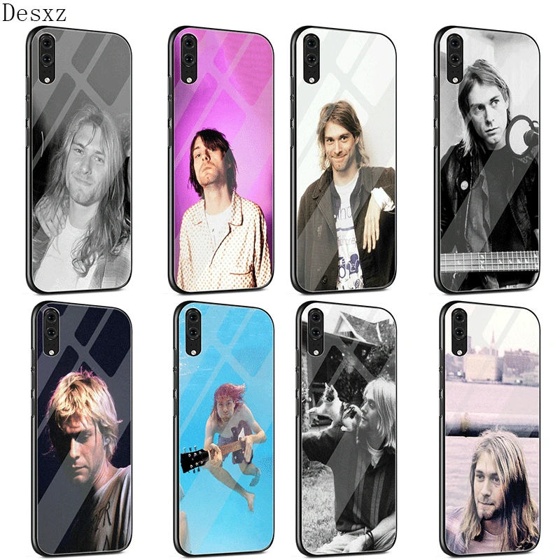 Стеклянный чехол для huawei P30 P20 P10 Y9 Y6 mate 20 Pro Lite P Smart Honor 7A 8X9 10 чехол Nirvana Kurt Cobain