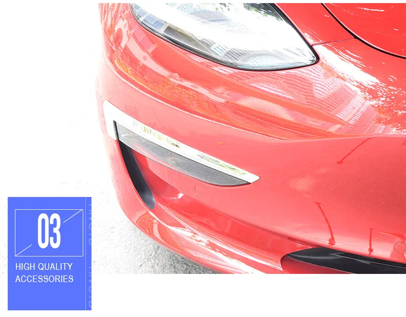 Hivotd для Tesla модель 3 автомобильный передний противотуманный светильник крышка для бровей отделка ABS хромированная рамка для лампы аксессуары для внешней отделки，автотовары аксессуары для авто