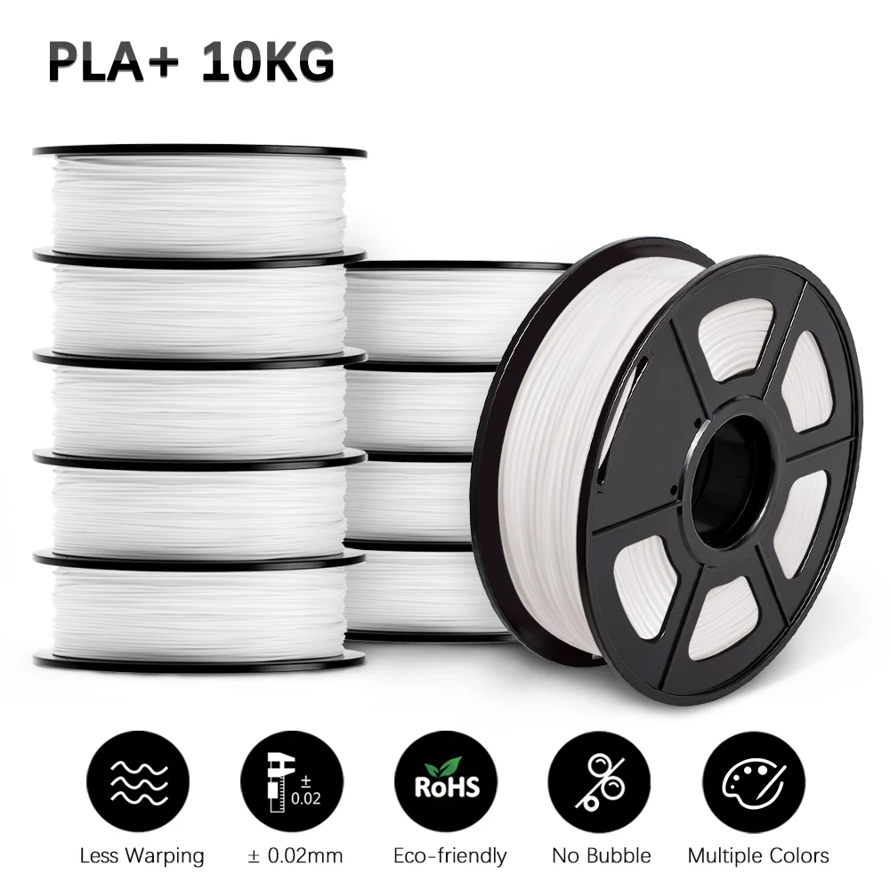 JAYO PLA 3D Printer Filament 5kg Spool 11 lbs PLA Filament 1.75mm Black+White+Grey+Blue+Red Dimensional Accuracy +/- 0.02 mm 