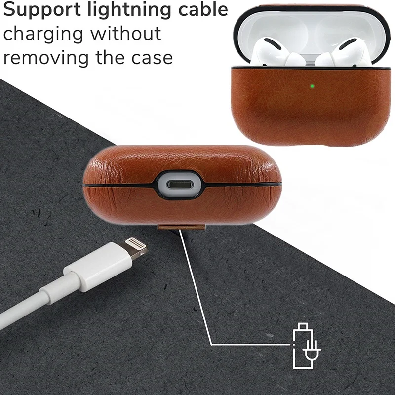 Tongdaytech кожаный чехол для Apple AirPods Pro с брелоком ударопрочный наушников 3 2 1|Бамперы|