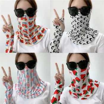 

2020 New Style Sunscreen veil female face mask cover face facial ice silk driving artifact cover full face mask neck