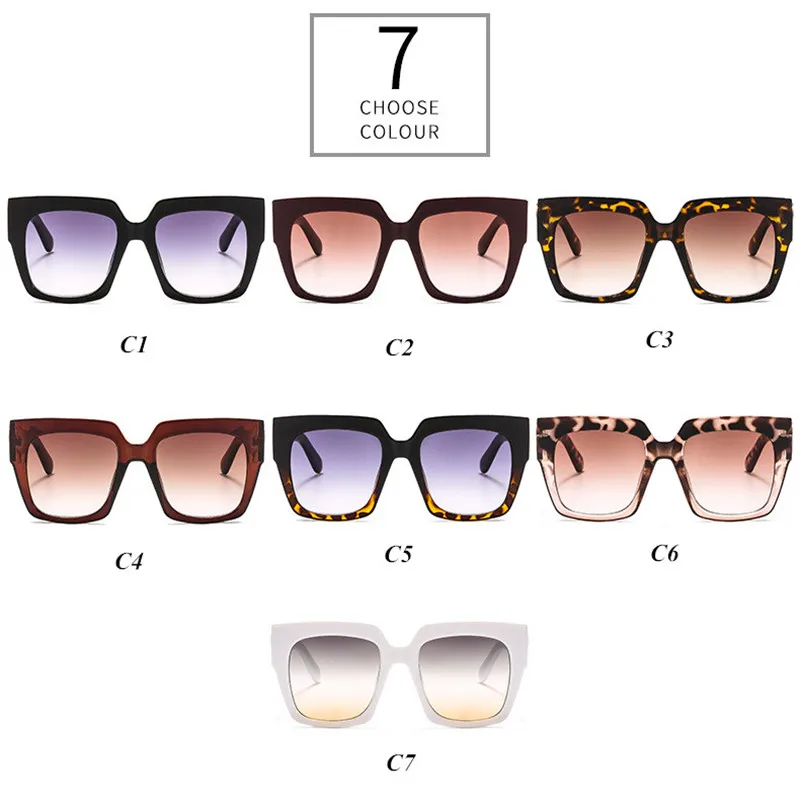 Классические квадратные негабаритные Роскошные Ретро Винтажные женские солнцезащитные очки UV400 брендовые дизайнерские пластиковые очки Oculos De Sol