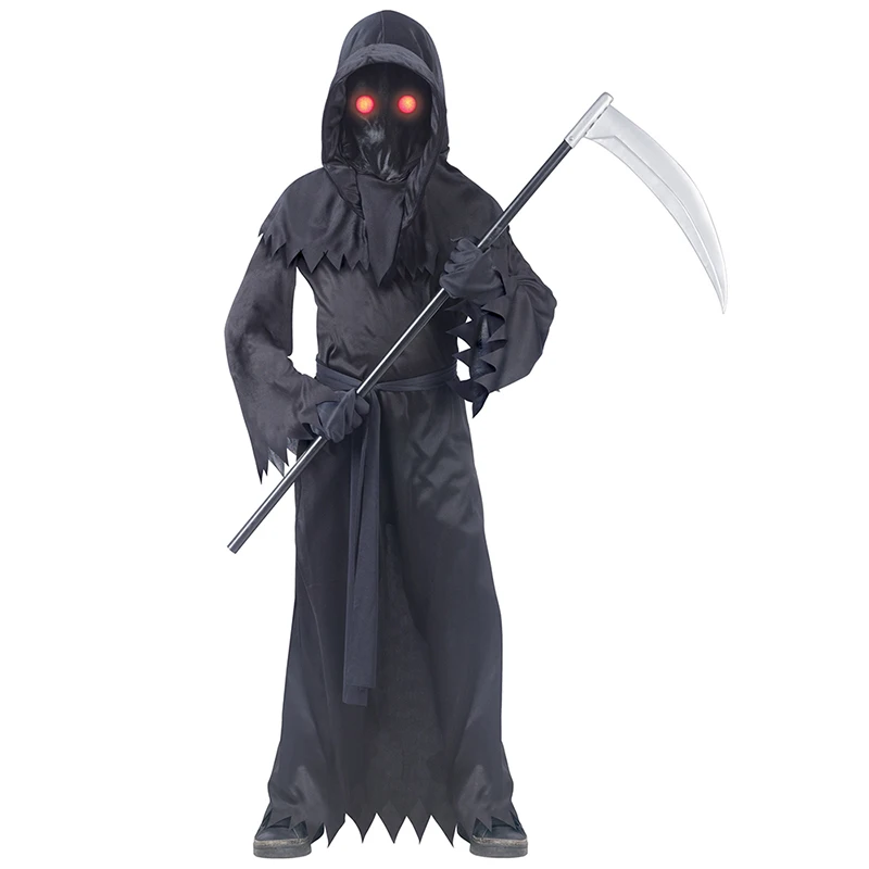 Жуткие красные глаза выцветают и исчезают в неизвестном Phantom Grim Reaper/Детский
