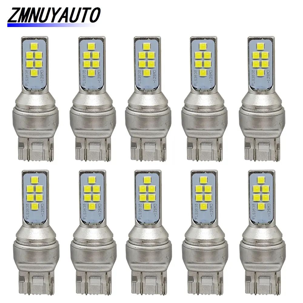 10 шт. светодиодный фонарь T20 7443 W21/5W 7440 W21W WY21W 12SMD 3535 стоп сигнал задний белый