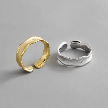 

1pc 100% Authentic 925 sterling silver Zirconia Wave Band Ring adjust TLJ861