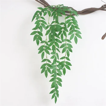 1pcs Artificial Willow Vine Green Leaves Simulation Plant Ivy Rattan Wreath Wedding Decoration Home Garden Hotel Fake Flowers