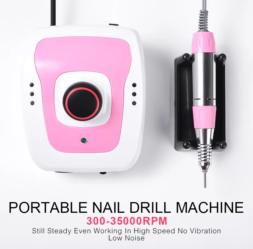 Máquina de Broca do Unha Conjuntos com Pedal Equipamento da Arte do Unha Elétrica Moinho Cortador Profissional Manicure Aparelho 30 w 35000 Rpm 2 broca do prego moinho cortador conjuntos com