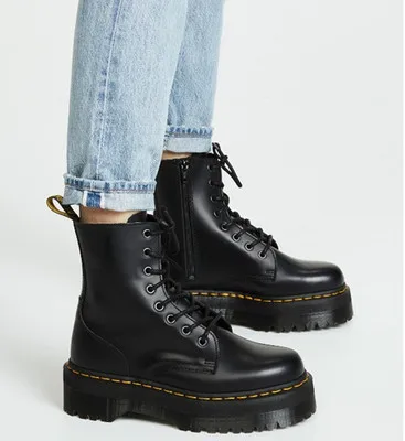 Новинка года; сезон зима-осень; Botas; кожаные ботинки; женские популярные брендовые дизайнерские ботинки; ботильоны на платформе со шнуровкой; женская обувь со звездами - Цвет: as pic