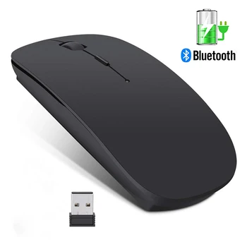 

Wireless Mouse Computer Bluetooth Mouse Silent PC Mause Rechargeable Ergonomic Mouse 2.4Ghz USB Optical Mice for Laptop PC
