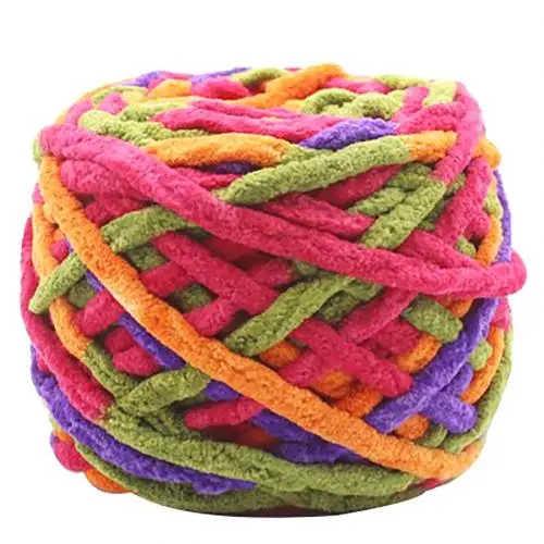 Мягкая плотная хлопчатобумажная трикотажная шерстяная пряжа, шар для рукоделия для свитера с шарфами - Цвет: Multicolor 34
