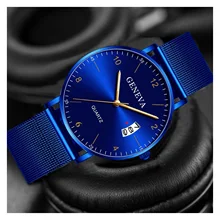 

2021NEW Men Watches 2021 Luxury Famous Brand Men Stainless Steel Mesh Calendar Watch Men Quartz Watch Relogio Masculino Men