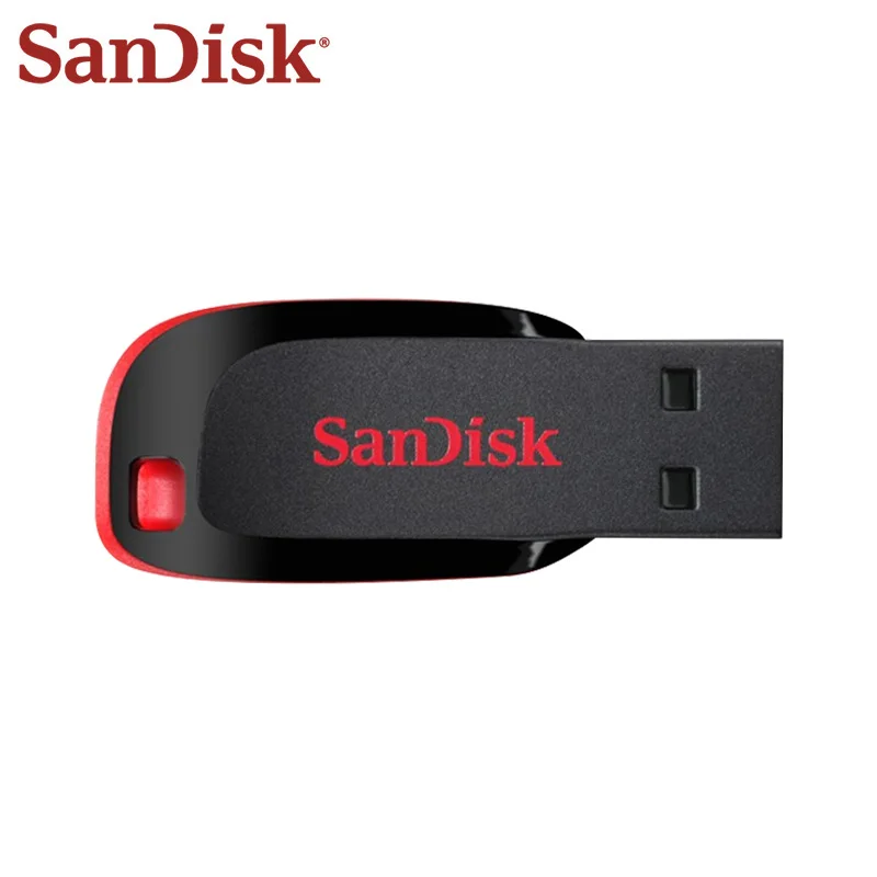 SanDisk USB 2,0 usb флеш-накопитель Cruzer Blade CZ50 Флешка 128 Гб 64 ГБ 32 ГБ 16 ГБ 8 ГБ ручка-накопитель черная карта памяти