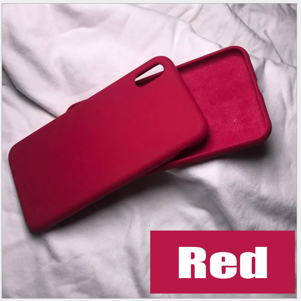 Официальный Стильный силиконовый чехол для iPhone 7/8 6S Plus 5s/SE/X/XS MAX/XR милые яркие цвета, Простые Модные чехлы для телефонов - Цвет: red