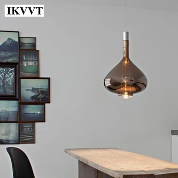 

IKVVT Colorful Glass Pendant Lights Dining Room Living Room Cafe Study Hang lamp Indoor Retro Ceiling