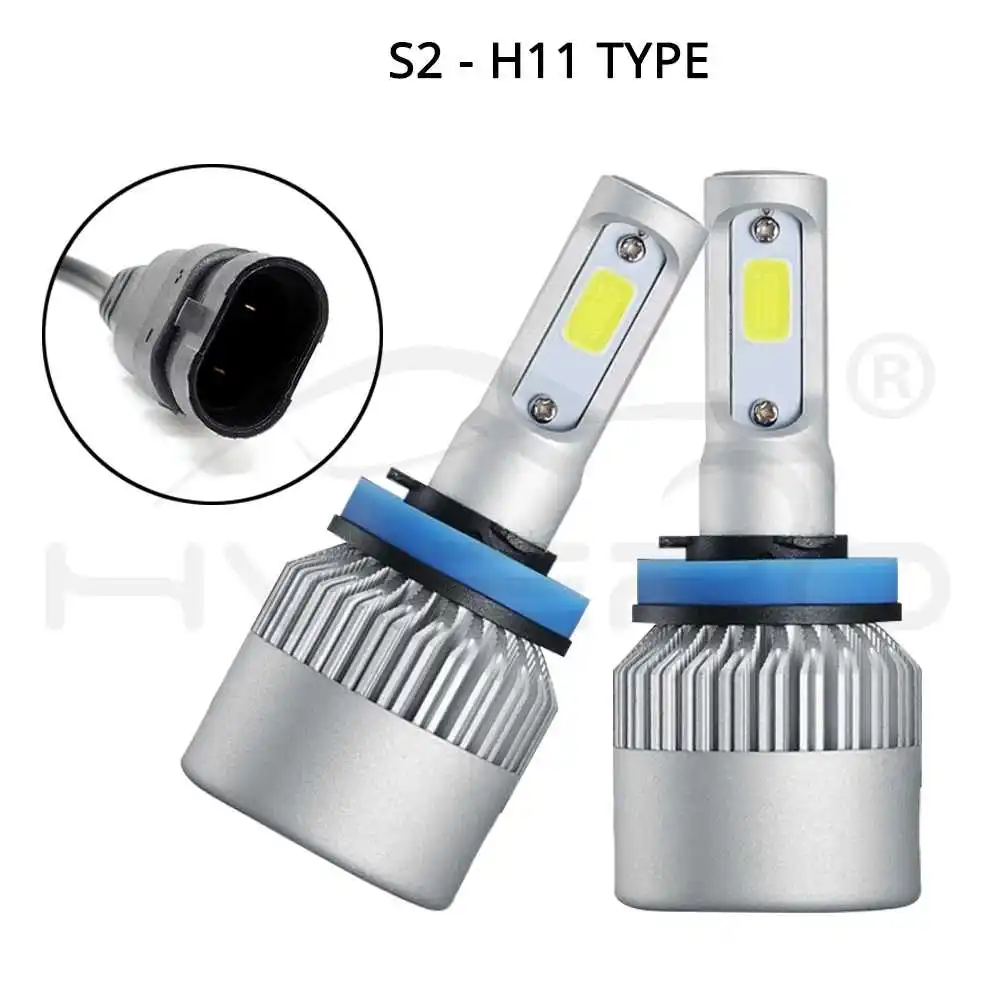 2X H4 H7 H11 H1 H13 H3 9004 9005 9006 S2 COB Car Headlight Fog Bulb 72W 8000LM High Low Beam Spot Light Auto HeadLamp 6500K 12V (13)