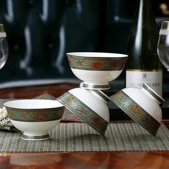 

4pcs set, 4.5 inch, bone china small ceramic bowl, porcelain chinese rice bowl, dinner sauce serving bowl, morning cereal bowl