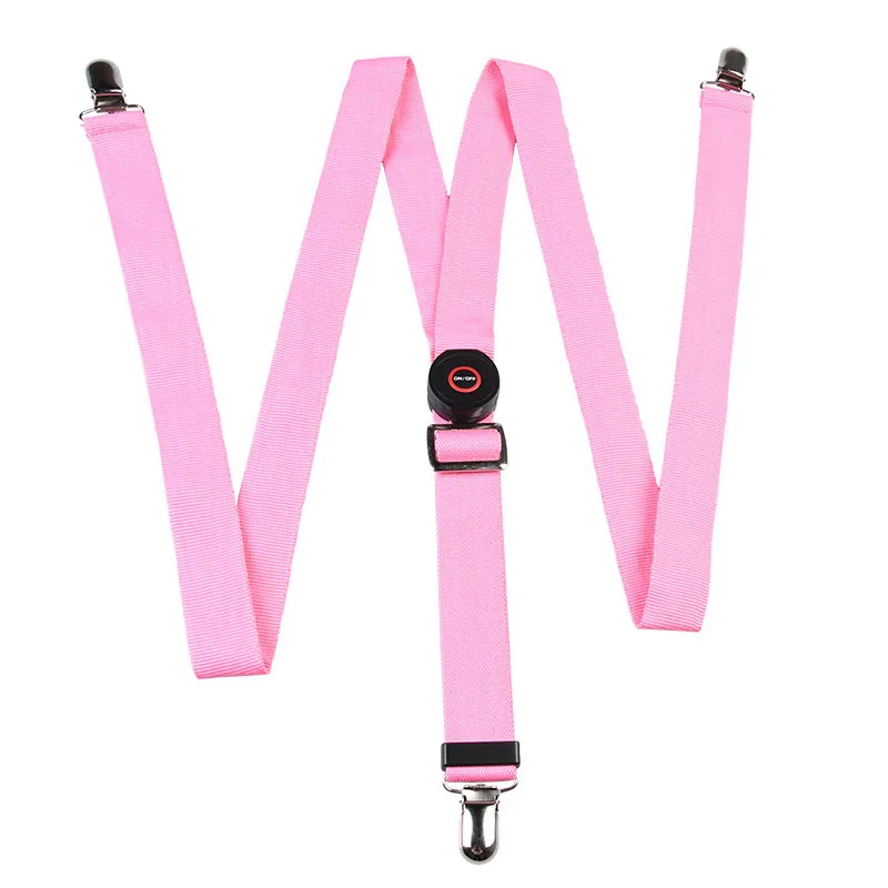 Мигающий, мерцающий подтяжки со светодиодами мужские зажимы на подтяжках мужские s Бег езда подтяжки для брюк мужские - Цвет: pink