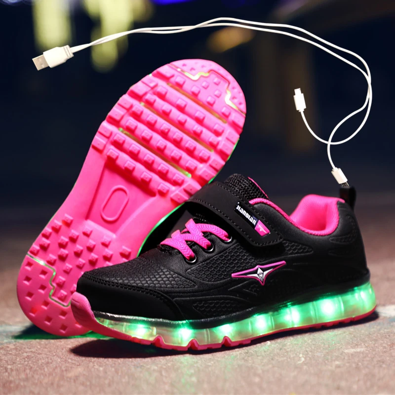 Zapatillas con luces LED niños y zapatillas con luz LED populares, recargables vía USB, informales, brillantes, 2020|Zapatillas deportivas| - AliExpress