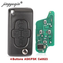 Jingyuqin 10x CE0523 ASK/FSK 433 МГц 4 кнопки дистанционного управления брелоком для peugeot 1007 для Citroen Flip Floding C8 VA2/HU82 Blade