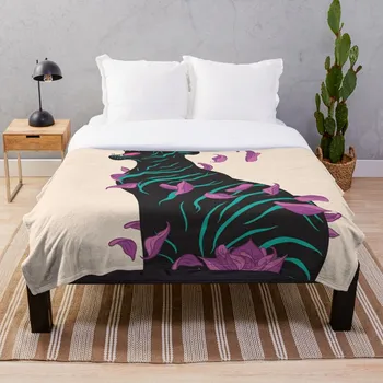 

Black tiger Blanket Wool Flannel Plush Blanket Bedspread For office Sherpa Blanket Couch Quilt Cover Travel