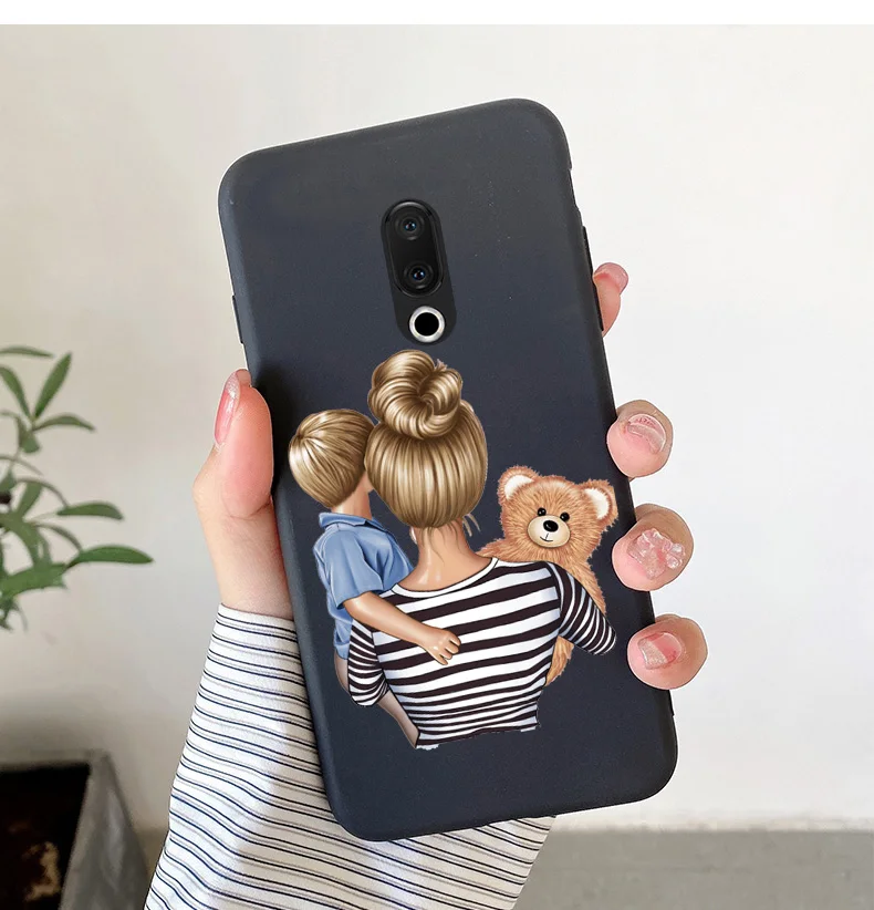 For Meizu 15 Case Candy Fashion Mother And Daughter Fundas Shell For Meizu 15 PLus Shockproof Matte Painted Phone Cover meizu phone case with stones craft