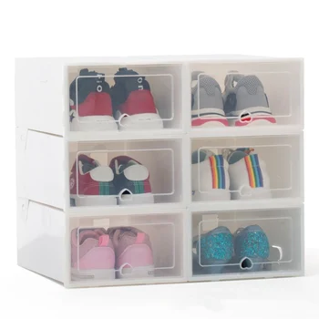 

1 grid Artifact transparent shoe rack combination shoe storage box ladies thick clamshell plastic shoe organizer desktop