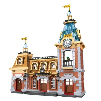 

1046Pcs Moc City Series Anime Playground Fantasy Ticket Office Model Ticket Office DIY Assembly Building Blocks Gift