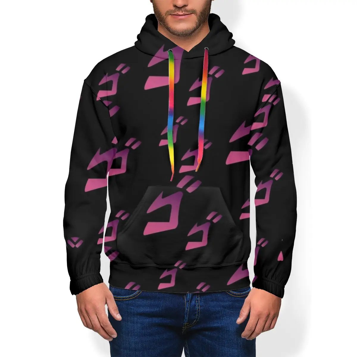 Jojo Толстовка Jojo Мужская ACING Jojo Необычные Приключения толстовки мужские крутые пуловеры худи XXXL длинные худи из полиэстера