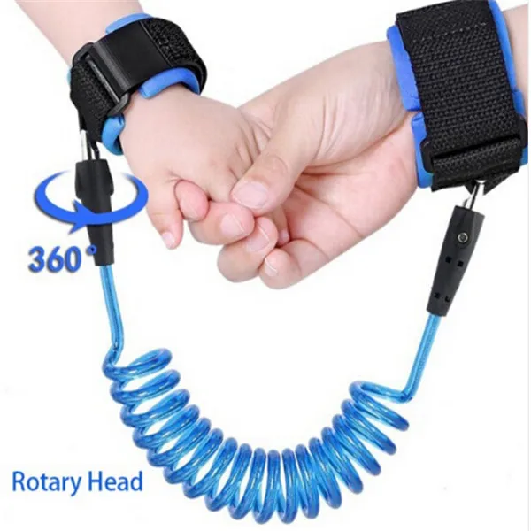 250cm Rotary Head Привязь на запястье для детей преддошкольного возраста, ремни безопасности для детей, веревка для прогулок на открытом воздухе, наручный ремень, браслет для детей - Цвет: 250cm Rotary Head