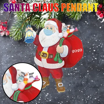 

Navidad Décoration De Noël 2020 Christmas Ornament Santa Wearing A Face Mask Decorate Christmas Tree Decoración Navideña
