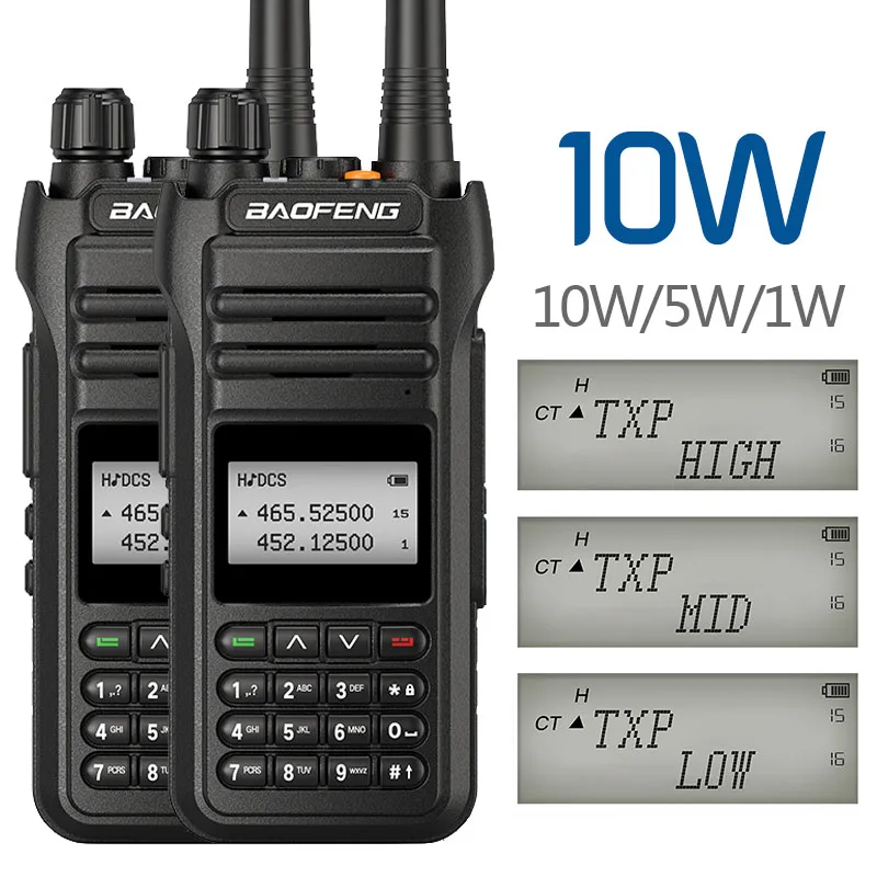 2 шт Baofeng UV-88 иди и болтай Walkie Talkie 10 Вт высокой мощности Мощность Фул Tri-Мощность 10/5/1