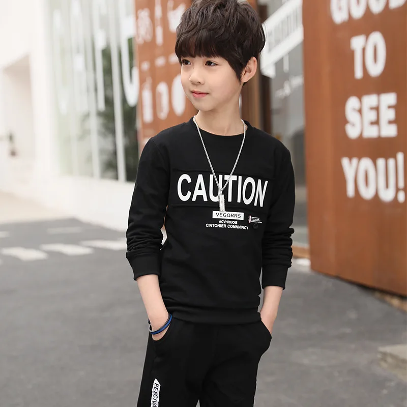 SAILEROAD/комплект модной детской одежды для мальчиков; хлопковый спортивный костюм с длинными рукавами; детский топ+ штаны; костюмы для подростков