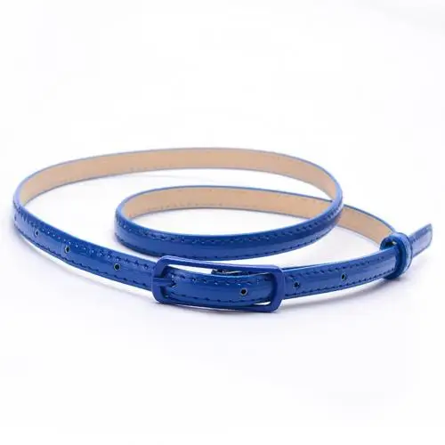 Dark Blue SANWOOD, Модный женский ремень из искусственной кожи, однотонный, карамельный цвет, узкий тонкий регулируемый пояс для женщин - Цвет: Dark Blue