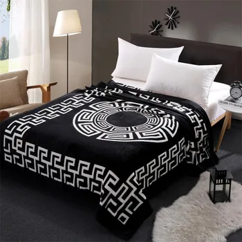 

Black White Fleece Throw Blanket on The Bed Soft Flannel for Sofa Bedspread Thin Quilt