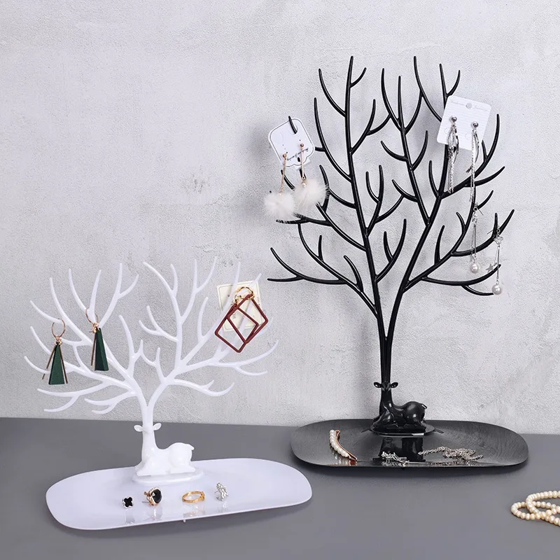 Creative Deer Jewelry Stand Display Ring Necklace Earrings Pendant Bracelet Key Chain Storage Rack Tree Tray | Дом и сад