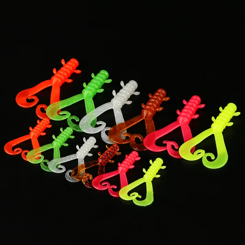 Ardea Macio Isca 12 Pçs Tpr Duplo Encaracolado Silicone Artificial Worm Água Salgada Truta Swobblers Pesca Equipamento 8 - 2 High Quality Esporte e Lazer