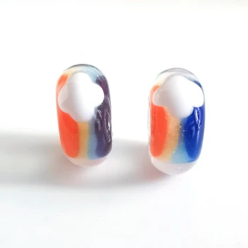 

Emith Fla 925 Sterling Silver Large Hole Charm Beads Rainbow Murano Glass Beads Fit For Brand Bracelet Jewelry Makings