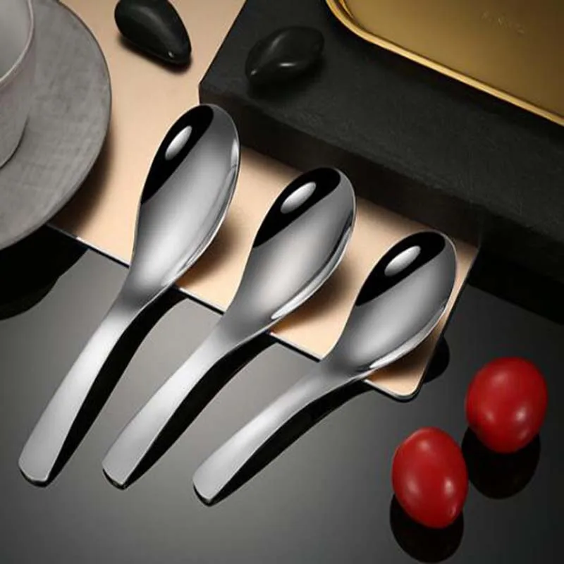 304 Stainless Steel Soup Spoon Deepen Thickened Large Capacity Spoon Tableware 