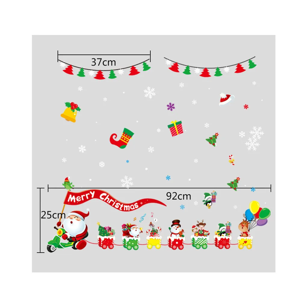 Christmas Window Christmas Stickers Double-sided Christmas Static Sticker Window Stickers Mall Christmas Decoration A301011 - Цвет: C