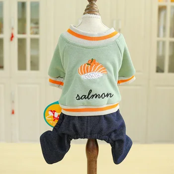 

PETCIECLE Pet Dress Teddy Pomeranian Bichon Comfort Autumn Model Cute Embroidered Salmon Autumn Apparel Pet Dog Coat