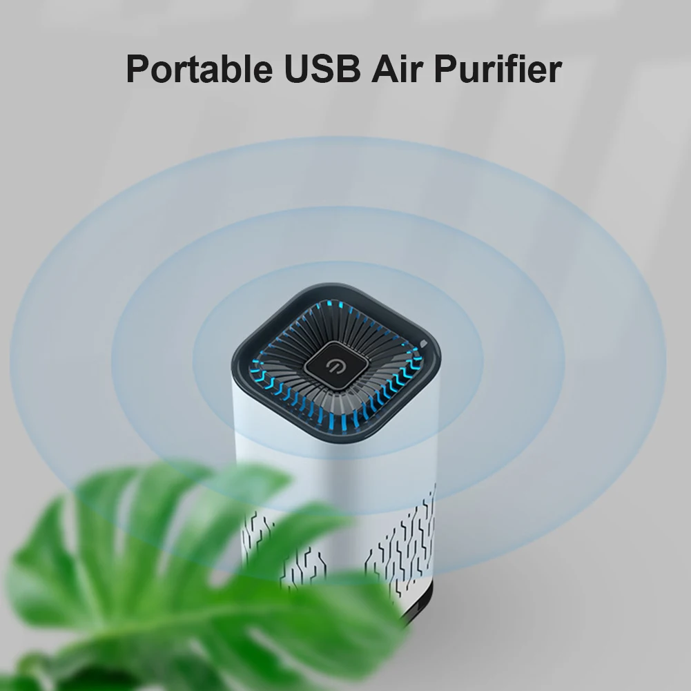 Air Purifier Portable Usb Car Negative Ion With Hepa Deodorant Filter Household For Home Office Desktop