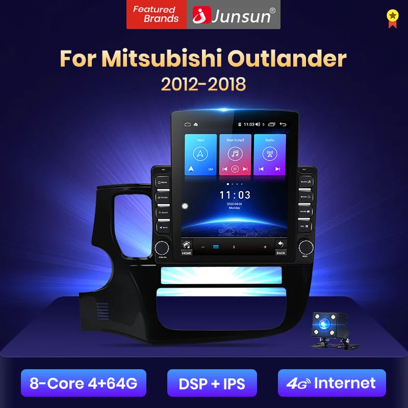 митсубиси аутлендер 3 Junsun V2 Pro 4G + 64G CarPlay DSP для Mitsubishi Outlander 2012 ~ 2018 Android 8 1