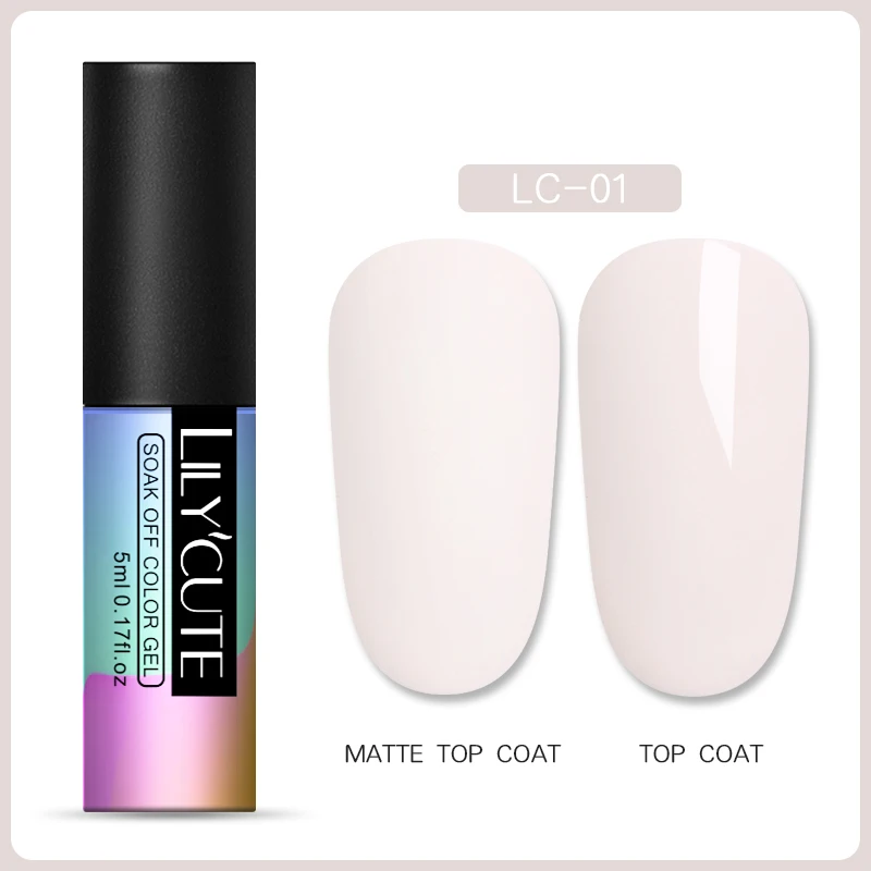 LC-01 LILYCUTE 5ml Matte Gel Polish Soak Off UV LED Gel Varnish Long Lasting Grey Pure Nail Color UV Nail Gel Varnish DIY Art Design - Цвет: LC-01