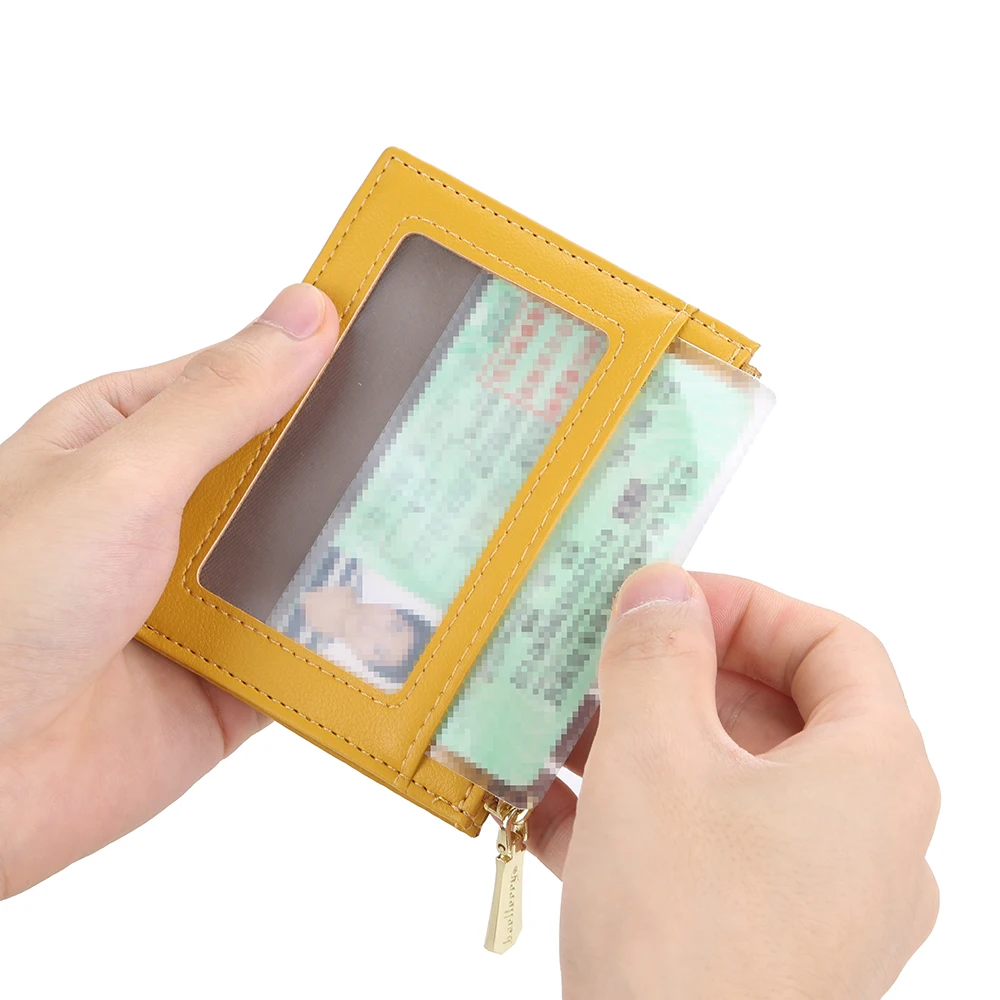 Women Small Wallet Credit Multi-Card Holder Package Fashion PU Function Zipper Ultra-Thin Organizer Case Student Lady Coin Purse