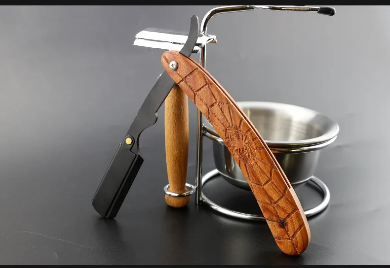 Barbershop винтажный нож с деревянной ручкой держатель из нержавеющей стали складной бритвенный станок для бритья G1105